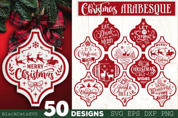 Christmas Arabesque Tile SVG Bundle for Crafts