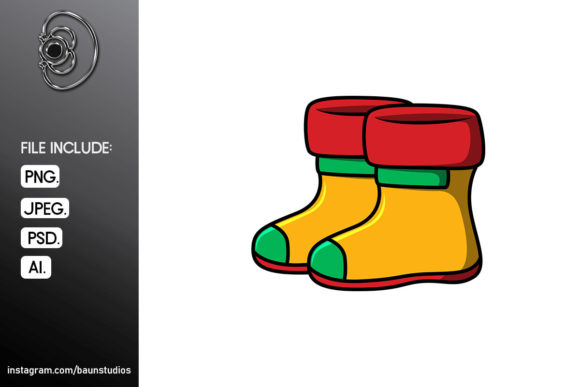 Christmas Shoes Cartoon Illustration for Local Business Branding
