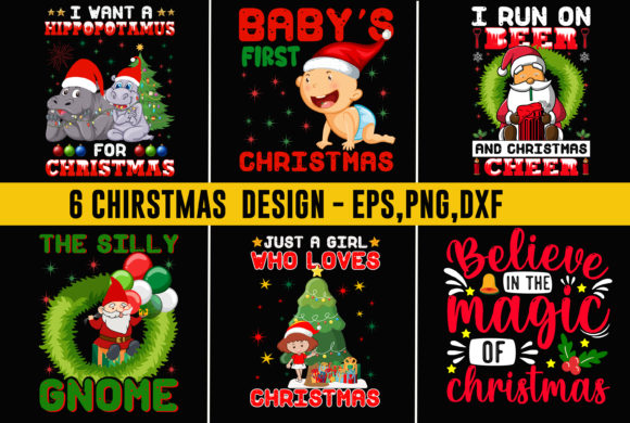Christmas T-Shirt Design Bundle 6 for Branding and Marketing