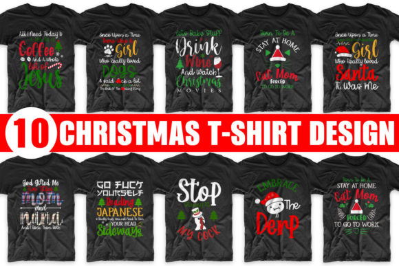 Christmas Tshirt Crafts PNG Bundle 2 for Creative Crafting