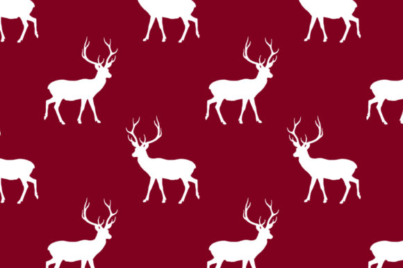 Deer Silhouette Pattern Seamless Design for Local Business Branding