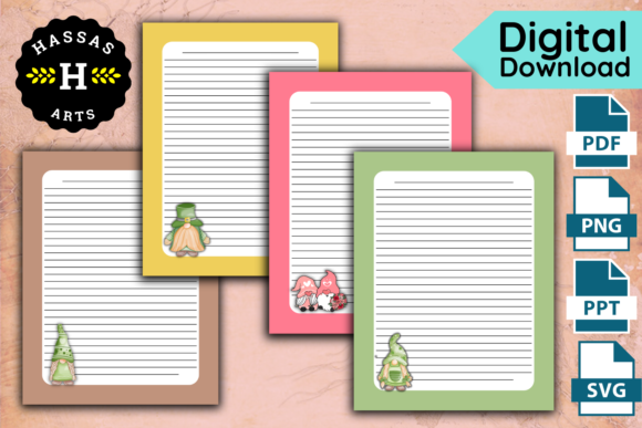 Gnomes Christmas Stationery Papers KDP for Kdp Interiors