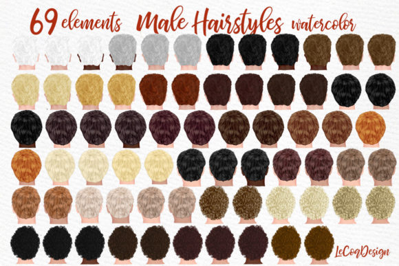 Hairstyles Clipart Male Hairstyles for Editorial and Web Design