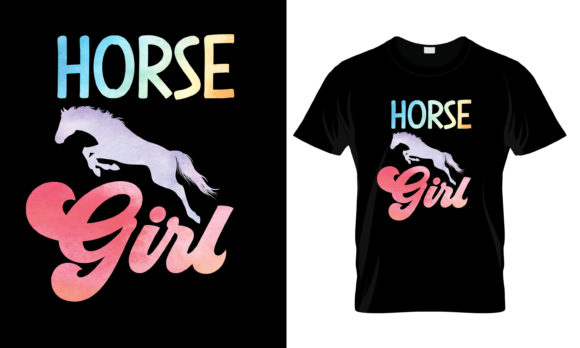Horse Girl T-Shirt Print Templates for Creative Merchandise