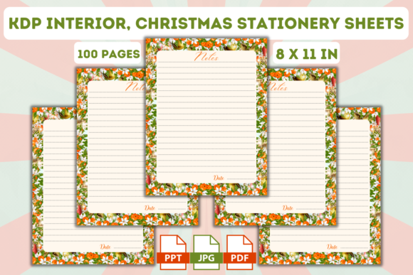 KDP Interior Christmas Stationary Sheet for Handmade Creations