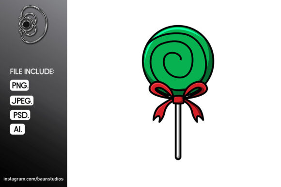 Lollipop Christmas Cartoon Illustration for Branding and Marketing