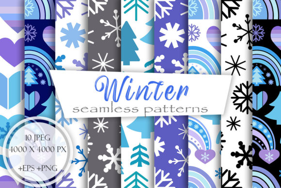 Winter Christmas Prints for Patterns and Digital Product Creation