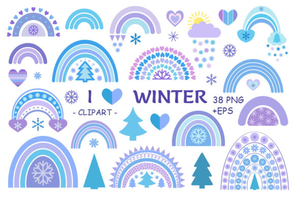Winter Rainbow Collection I Love Winter Illustrations