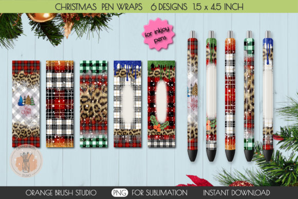 Xmas Epoxy Pens Bundle PNG Sublimation for Crafts